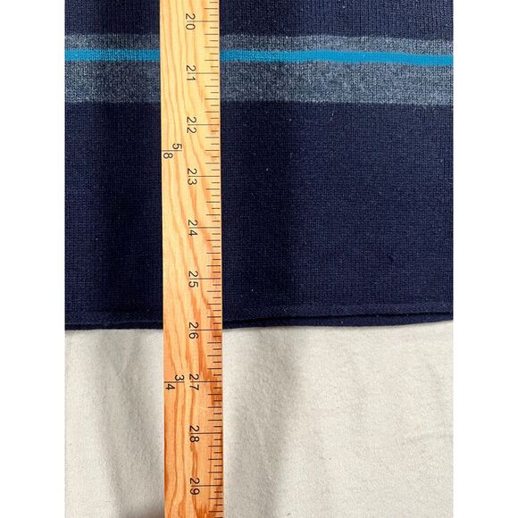 Banana Republic Men's Large Blue Stripe V-Neck Lambswool Cashmere Sweater - Picture 4 of 7